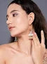 Antique Gold Temple-Style Dangle Earrings with Pearl Drops