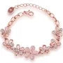 Rose Gold Floral Crystal Charm Bracelet