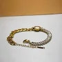 Dual-Tone Designer Bracelet with Mother of Pearl Accent