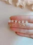 Dual-Star Gold Ear Cuff Earrings with Zircon Crystals