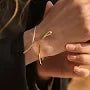 Sleek Gold-Plated Open Bangle Bracelet